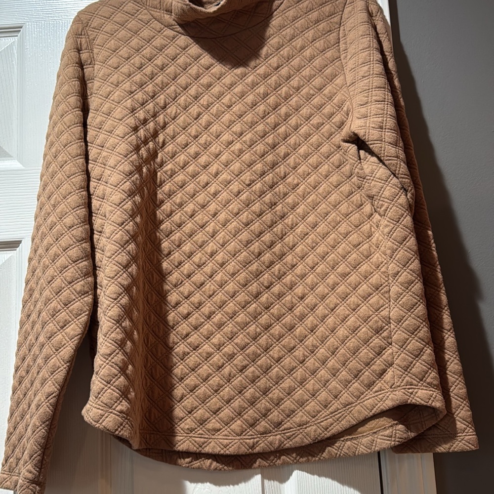 Quilted Tan Pullover Sweater